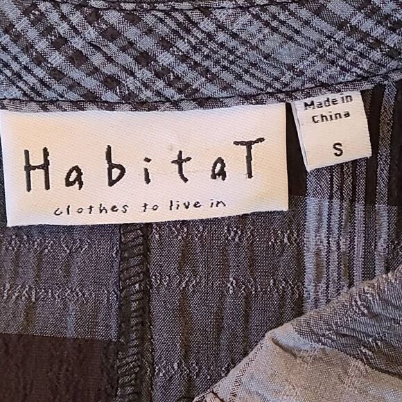 Habitat Womens Button Front Blue Black Plaid Tunic Small - Picture 3 of 15
